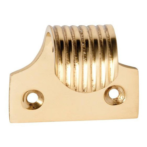 Tradco Sash Lift Reeded Polished Brass