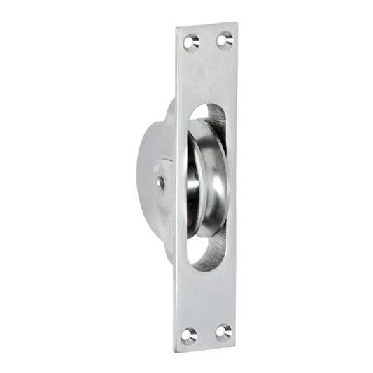 Tradco Sash Pulley Satin Chrome