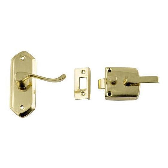 Tradco Screen Door Latch Right Hand External Polished Brass