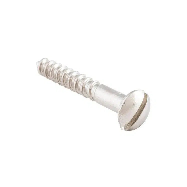 Tradco Screw Domed Head Packet 50 Polished Nickel 25mm 6 Gauge