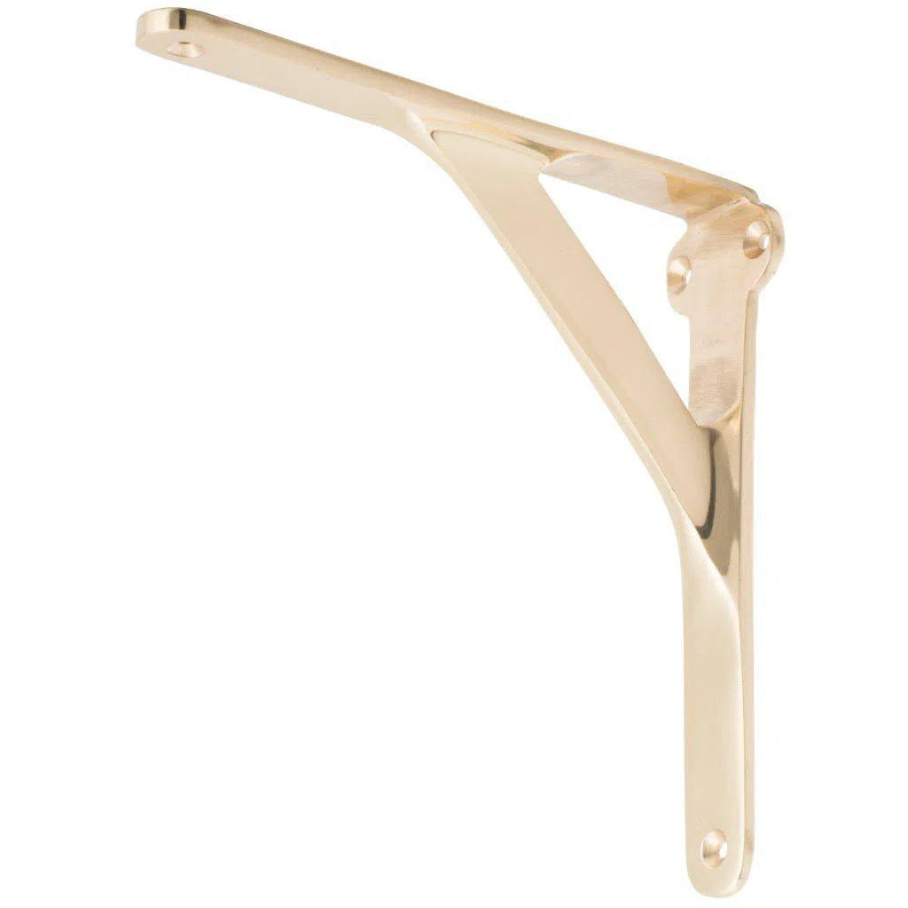 Tradco Shelf Bracket Medium Polished Brass H150xP150mm