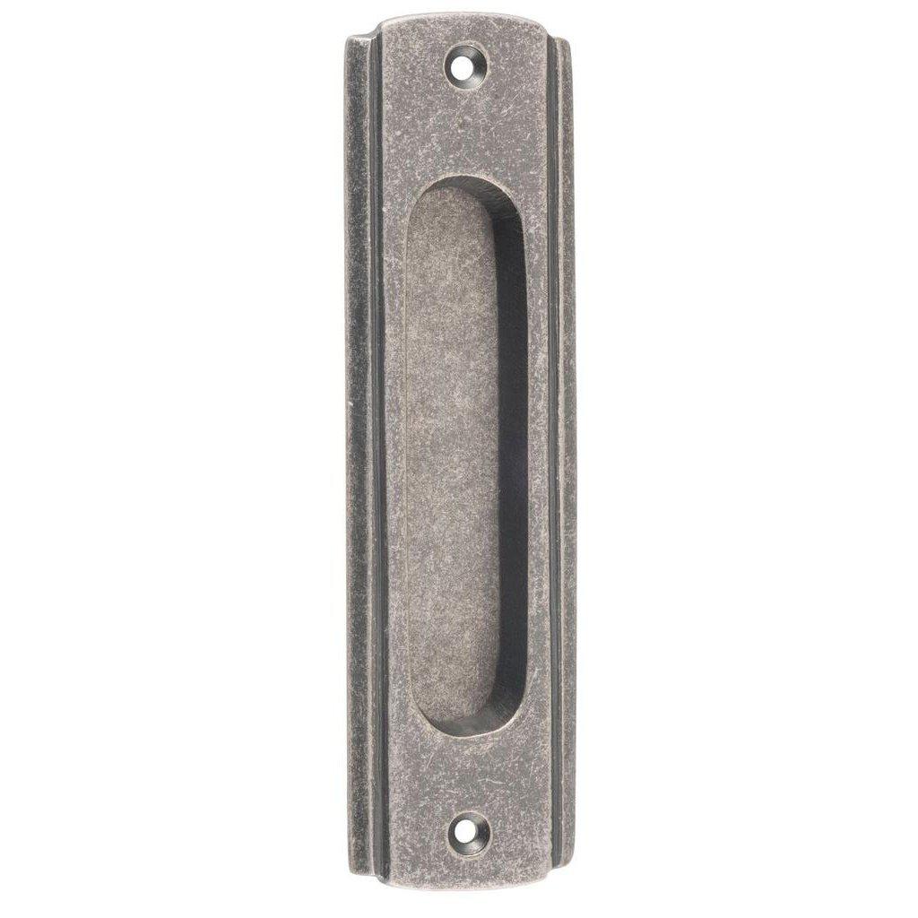 Tradco Sliding Door Pull Traditional Rumbled Nickel H150xW43mm