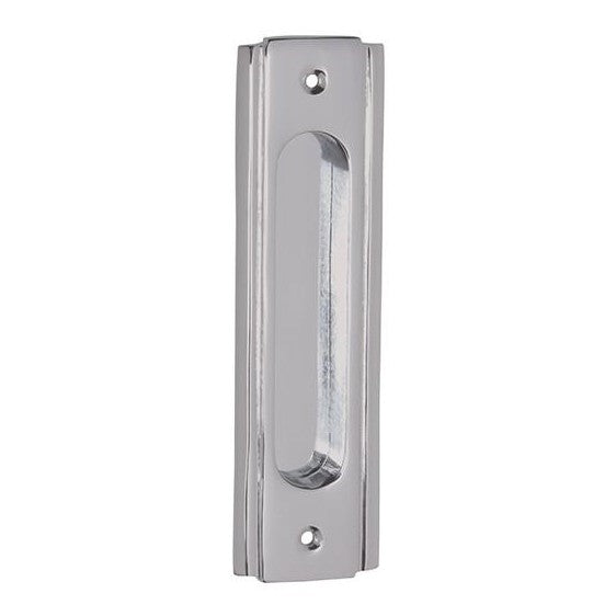 Tradco Sliding Door Pull Traditional Satin Chrome H150xW43mm