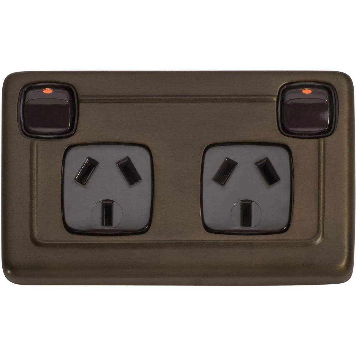 Socket Rocker Tradco Socket Flat Plate Rocker Double Brown Antique Brass – Heritage ...