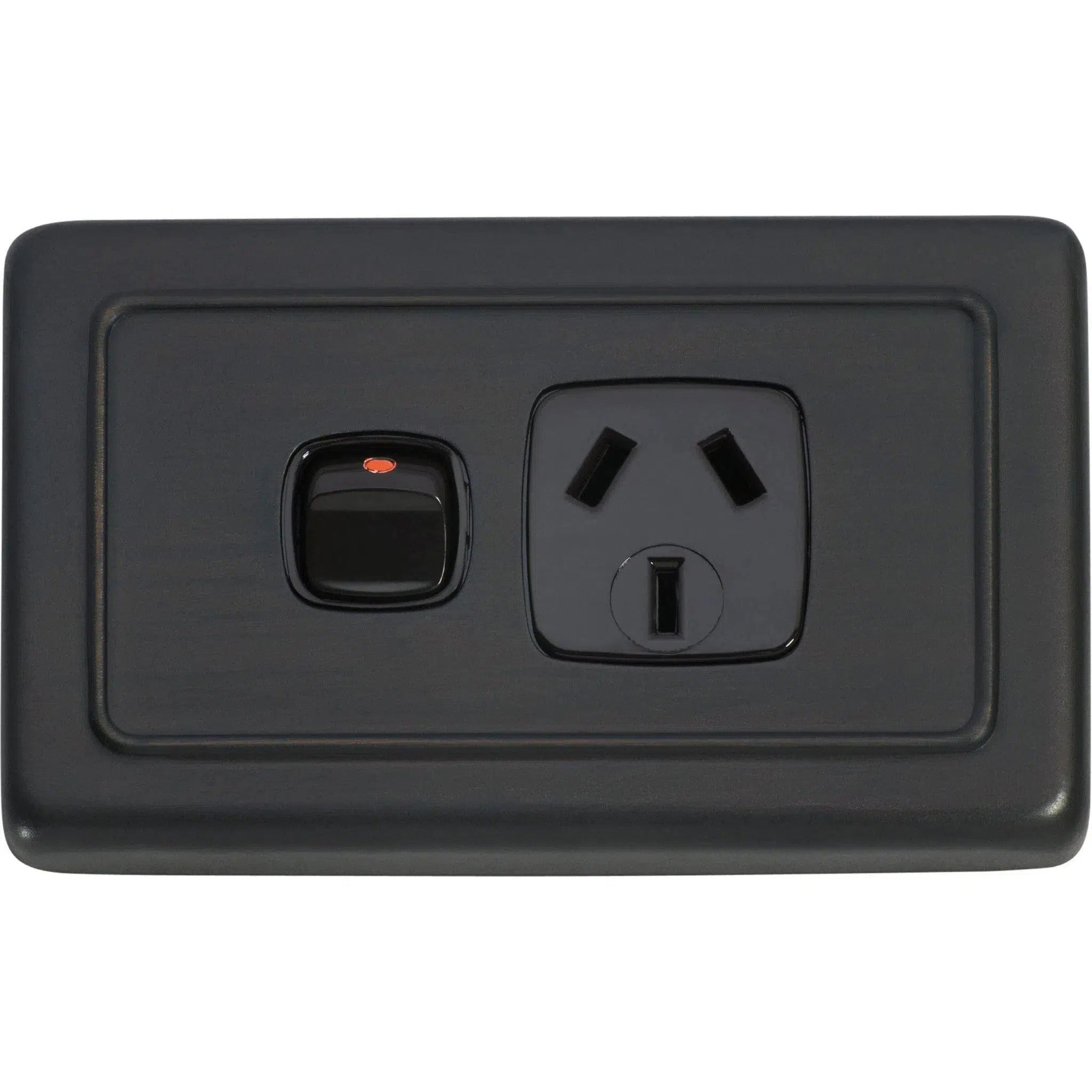 Tradco Socket Flat Plate Rocker Single Brown Antique Copper