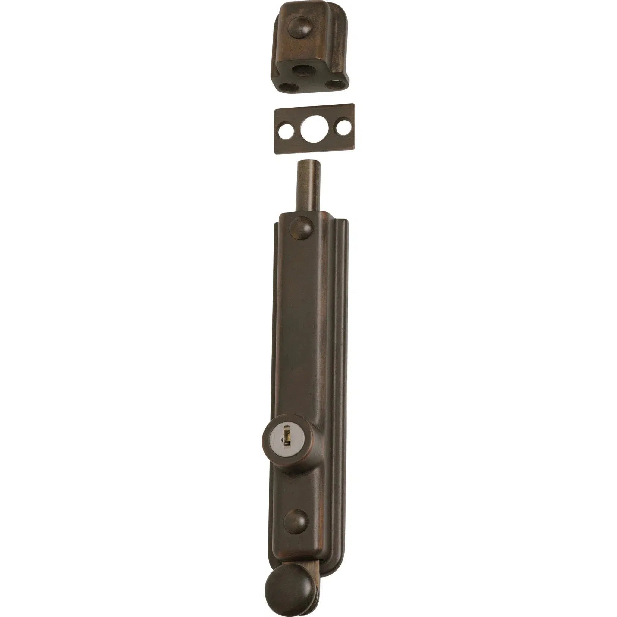 Tradco Surface Bolt Locking Antique Brass