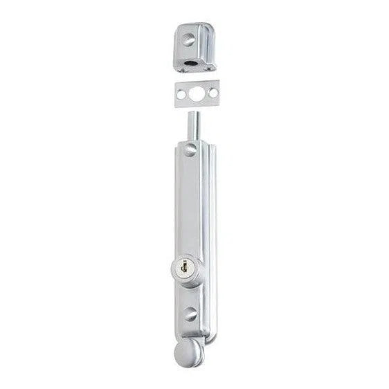 Tradco Surface Bolt Locking Satin Chrome