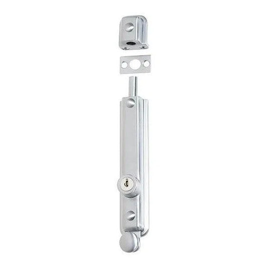 Tradco Surface Bolt Locking Satin Chrome