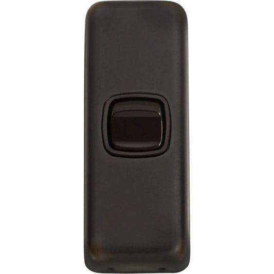 Tradco Switch Flat Plate Rocker 1 Gang Brown Antique Copper W30mm