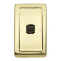 Tradco Switch Flat Plate Rocker 1 Gang Brown Polished Brass W72mm