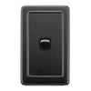 Tradco Switch Flat Plate Rocker 1 Gang Matt Black W72mm