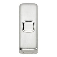 Tradco Switch Flat Plate Rocker 1 Gang White Satin Chrome W30mm
