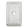 Tradco Switch Flat Plate Rocker 1 Gang White Satin Chrome W72mm