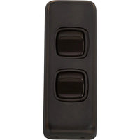 Tradco Switch Flat Plate Rocker 2 Gang Brown Antique Copper W30mm