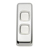 Tradco Switch Flat Plate Rocker 2 Gang White Chrome Plated W30mm