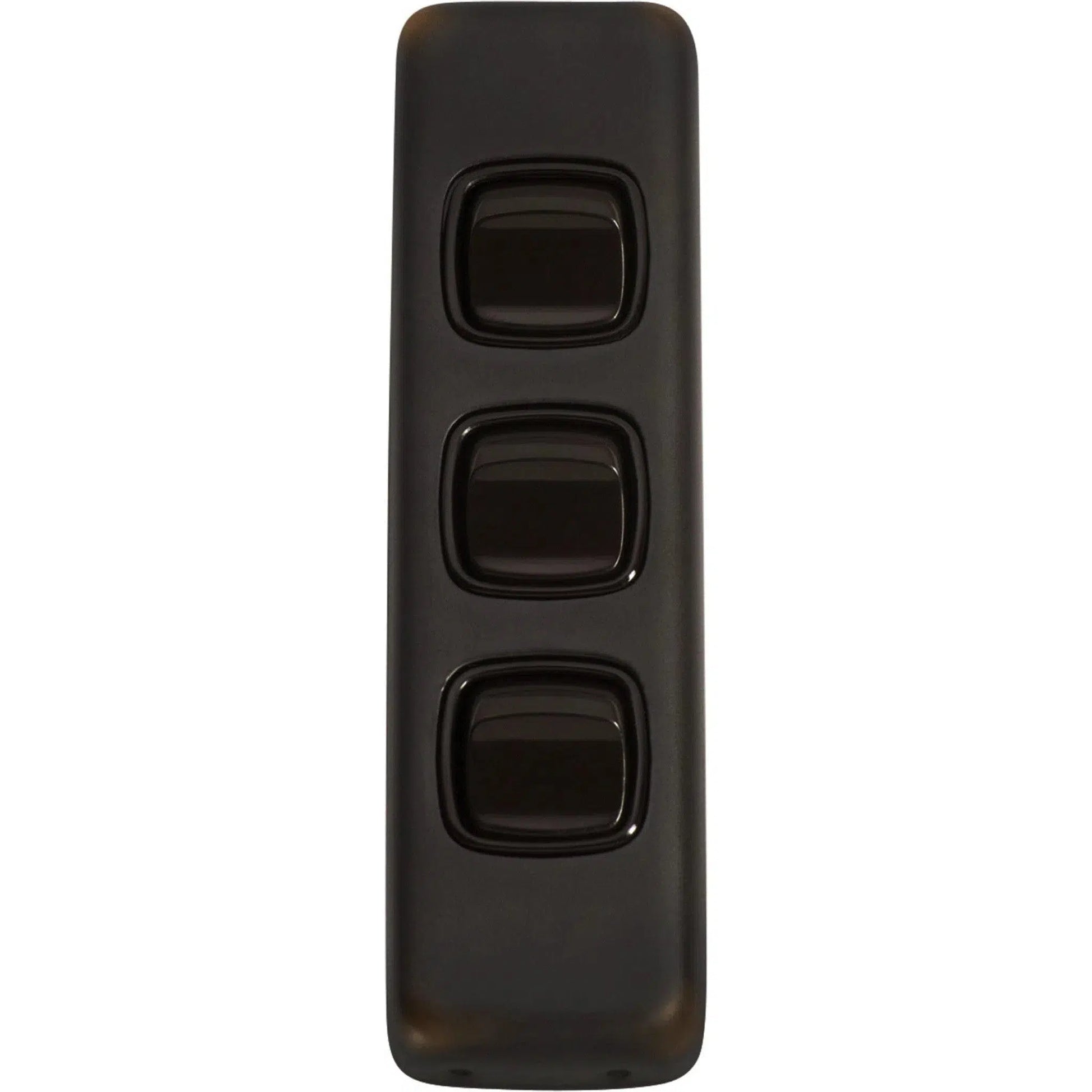 Tradco Switch Flat Plate Rocker 3 Gang Brown Antique Copper W30mm