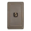 Tradco Switch Flat Plate Toggle 1 Gang Brown Antique Brass W72mm