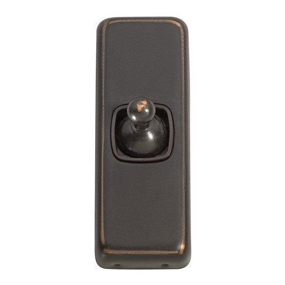 Tradco Switch Flat Plate Toggle 1 Gang Brown Antique Copper W30mm