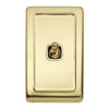 Tradco Switch Flat Plate Toggle 1 Gang White Polished Brass W72mm