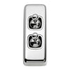 Tradco Switch Flat Plate Toggle 2 Gang White Chrome Plated W30mm
