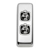 Tradco Switch Flat Plate Toggle 2 Gang White Chrome Plated W30mm