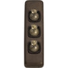 Tradco Switch Flat Plate Toggle 3 Gang Brown Antique Brass W30mm