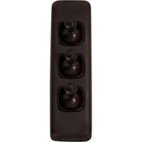 Tradco Switch Flat Plate Toggle 3 Gang Brown Antique Copper W30mm