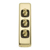 Tradco Switch Flat Plate Toggle 3 Gang Brown Polished Brass W30mm