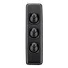 Tradco Switch Flat Plate Toggle 3 Gang Matt Black W30mm