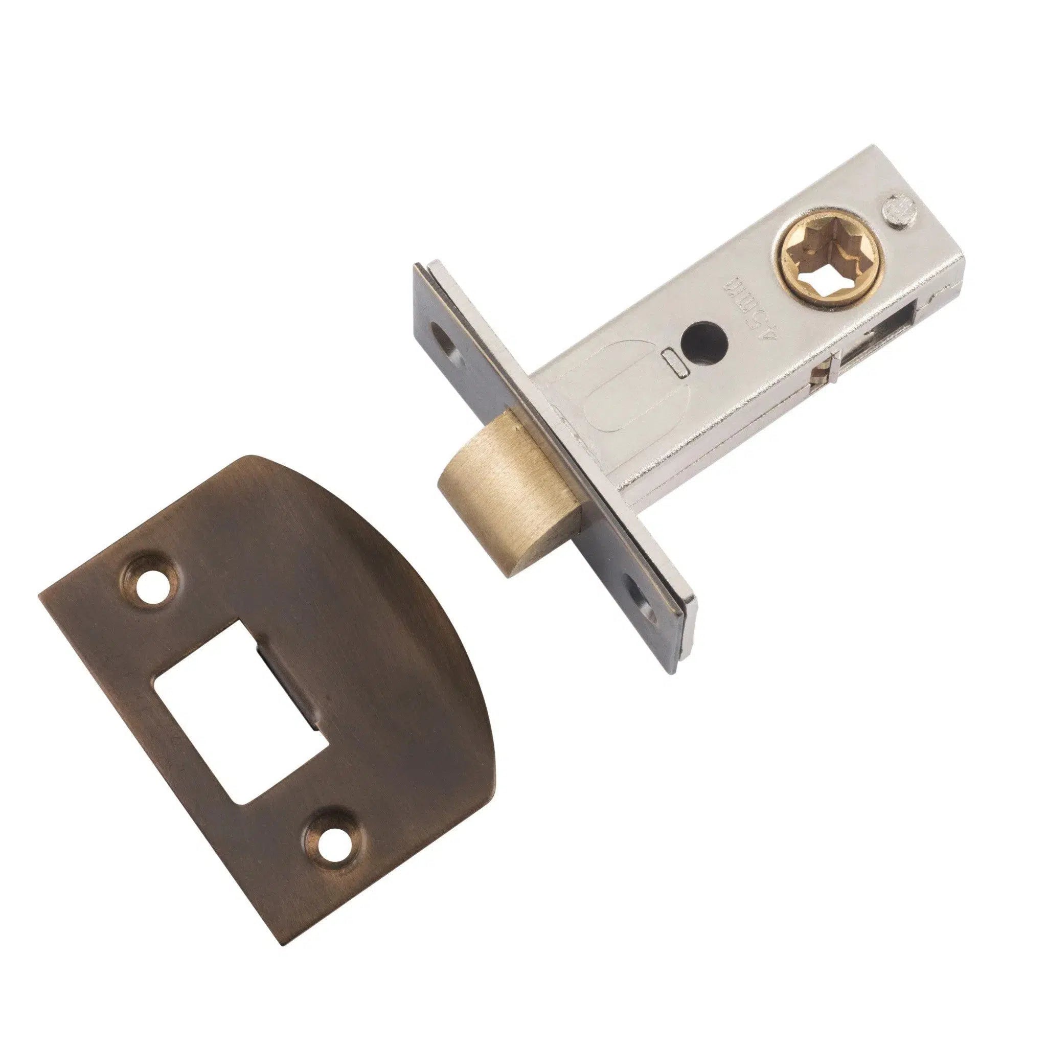 Tradco Tube Latch Split Cam Antique Brass Backset 45mm