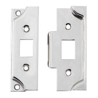 Tradco Tube Latch Split Cam Face Plate & Striker Kit Rebated Polished Nickel