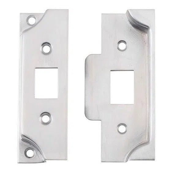 Tradco Tube Latch Split Cam Face Plate & Striker Kit Rebated Satin Chrome