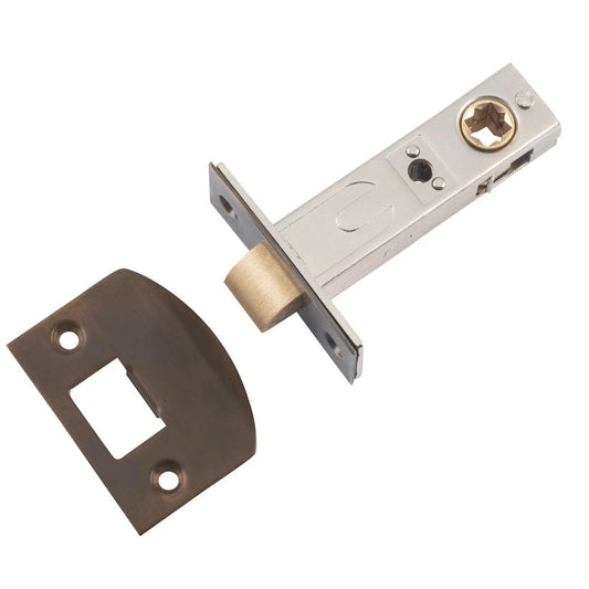 Tradco Tube Latch Split Cam Hard Sprung 'D' Striker Antique Brass Backset 60mm