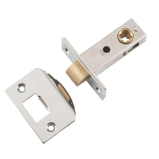 Tradco Tube Latch Split Cam Hard Sprung 'D' Striker Polished Nickel Backset 45mm