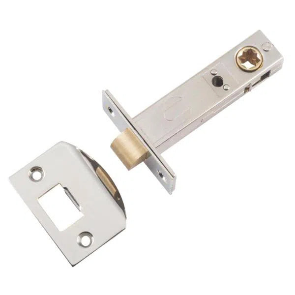 Tradco Tube Latch Split Cam Hard Sprung 'D' Striker Polished Nickel Backset 70mm