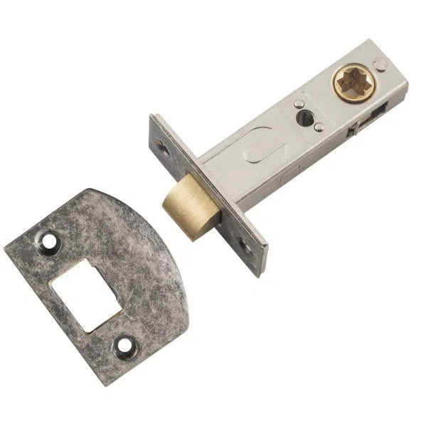 Tradco Tube Latch Split Cam Hard Sprung 'D' Striker Rumbled Nickel Backset 60mm