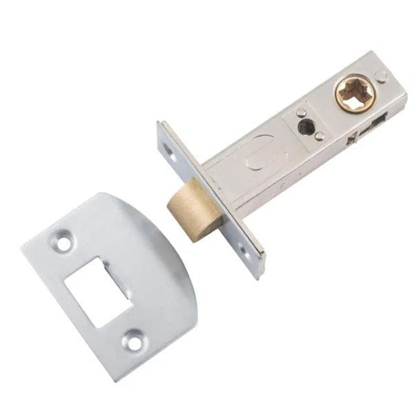 Tradco Tube Latch Split Cam Hard Sprung 'D' Striker Satin Chrome Backset 60mm