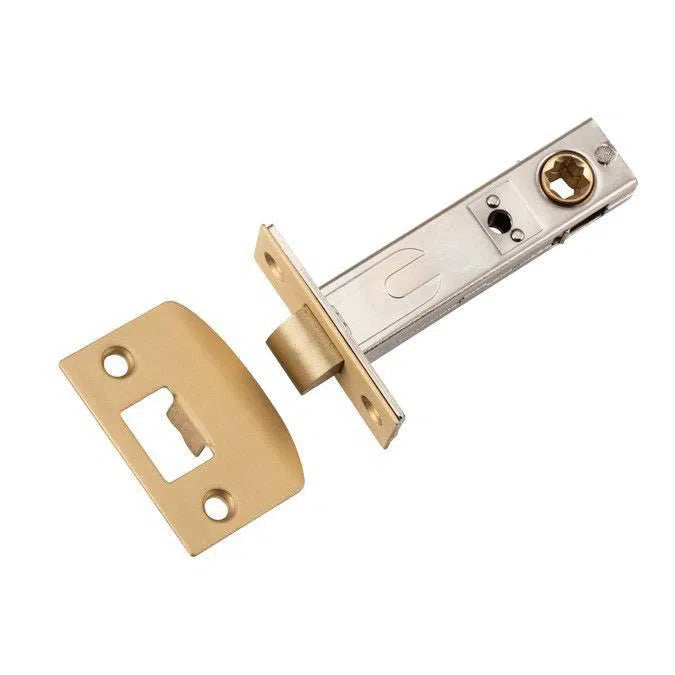 Tradco Tube Latch Split Cam Satin Brass Backset 70mm