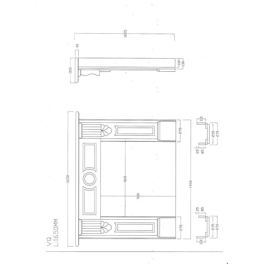 Victorian Square Italian Carrara Marble Mantle